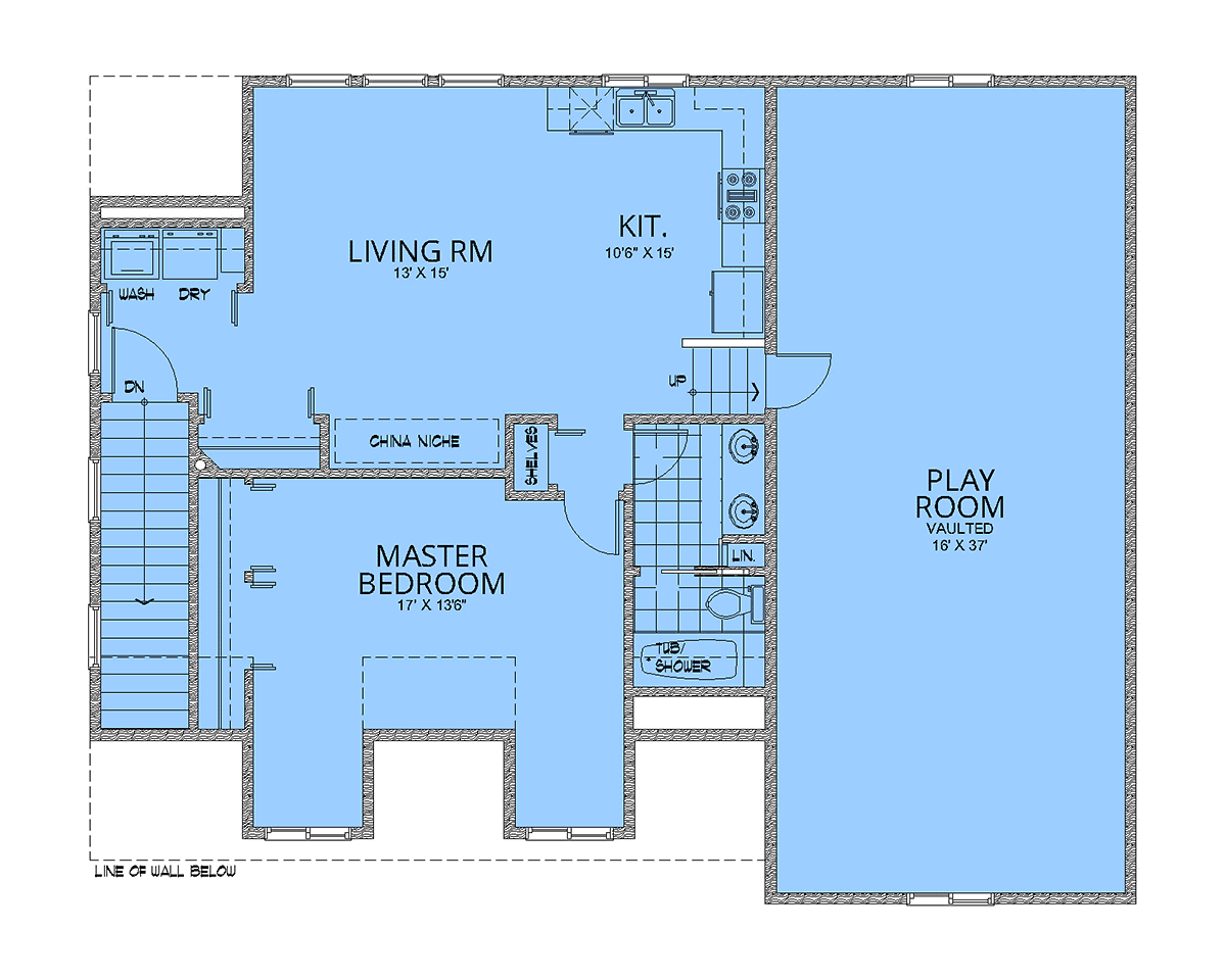 Garage-Living Plan 63580 Level Two