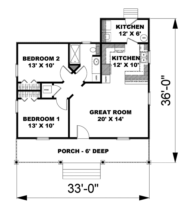 House Plan 64505 Level One