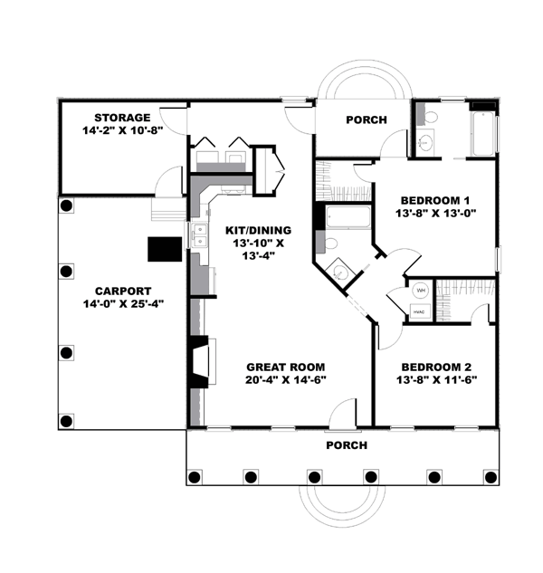 House Plan 64557 Level One