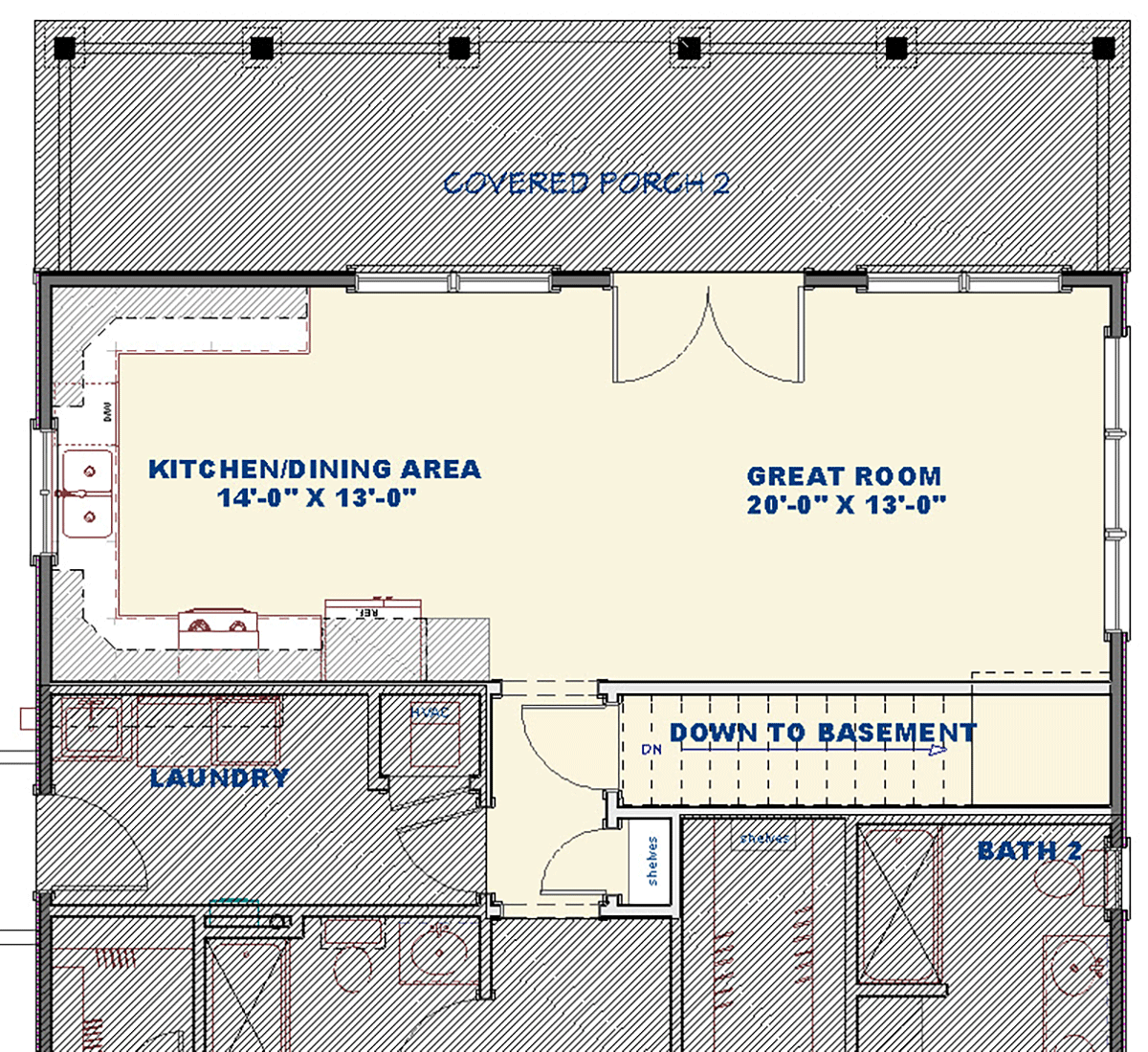 House Plan 64564 Alternate Level One