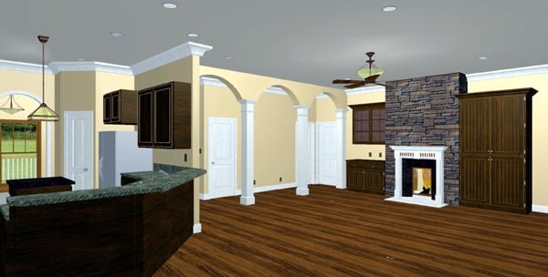 Country, Craftsman, Traditional Plan with 2818 Sq. Ft., 4 Bedrooms, 4 Bathrooms, 3 Car Garage Picture 2