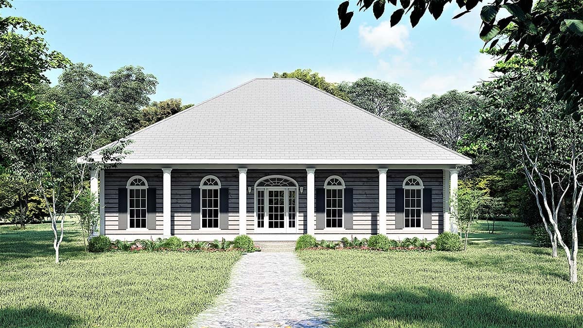 Country, One-Story Plan with 1640 Sq. Ft., 3 Bedrooms, 2 Bathrooms Elevation