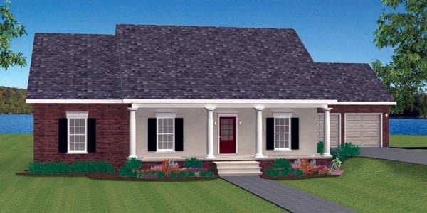 Country, One-Story Plan with 1629 Sq. Ft., 3 Bedrooms, 2 Bathrooms, 2 Car Garage Picture 3