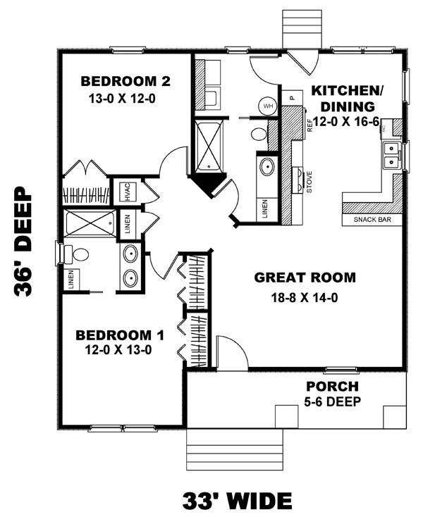 House Plan 64576 Level One