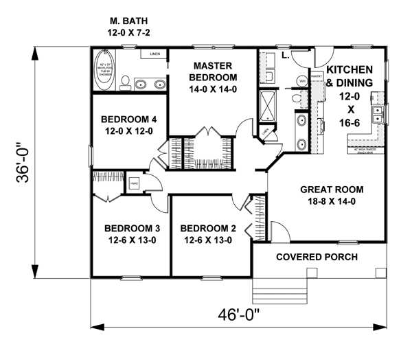 House Plan 64581 Level One