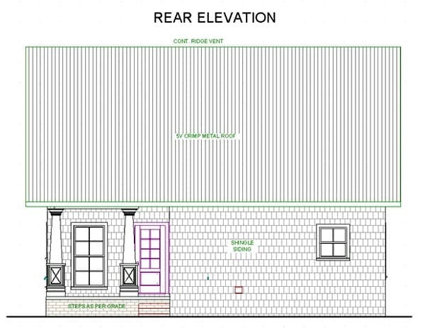 House Plan 64586 Rear Elevation