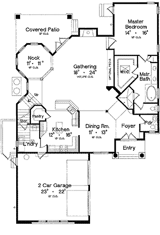 House Plan 64616 Level One