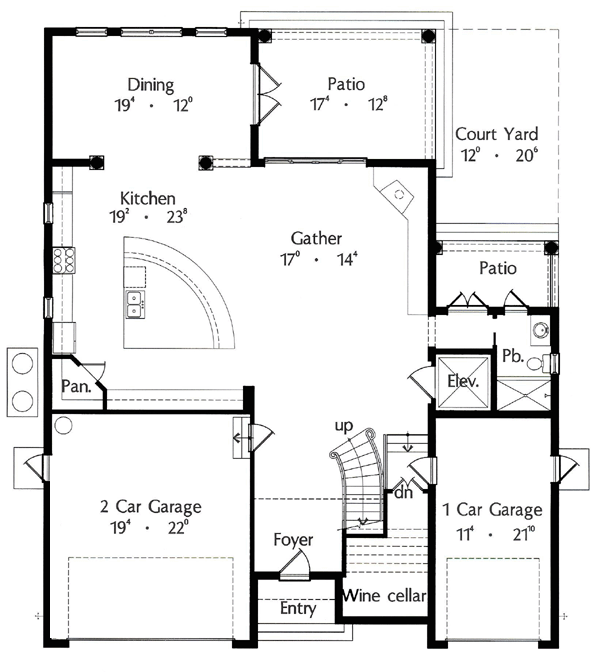 House Plan 64640 Level One