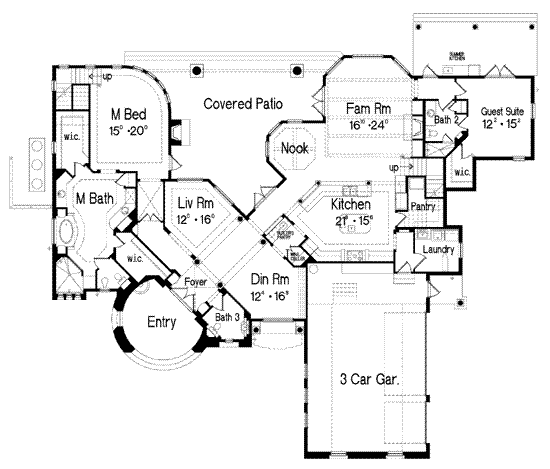 House Plan 64720 Level One