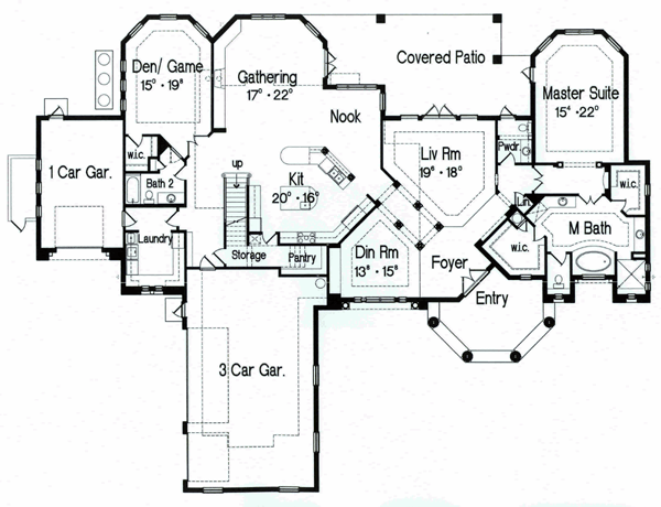 House Plan 64721 Level One