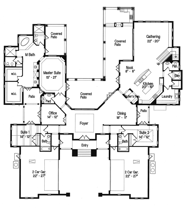 House Plan 64726 Level One