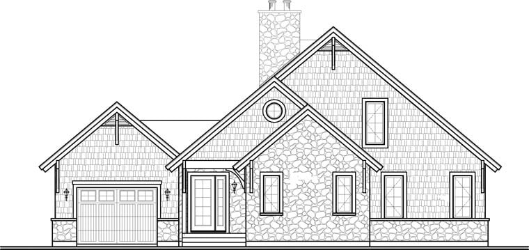House Plan 64810 Rear Elevation