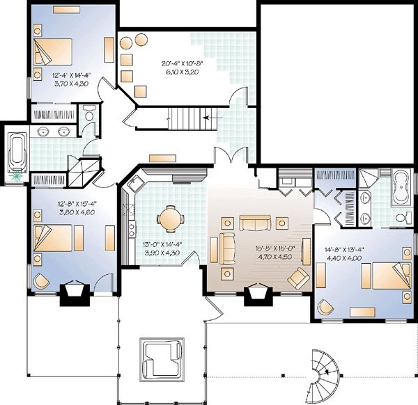 House Plan 64811 Lower Level