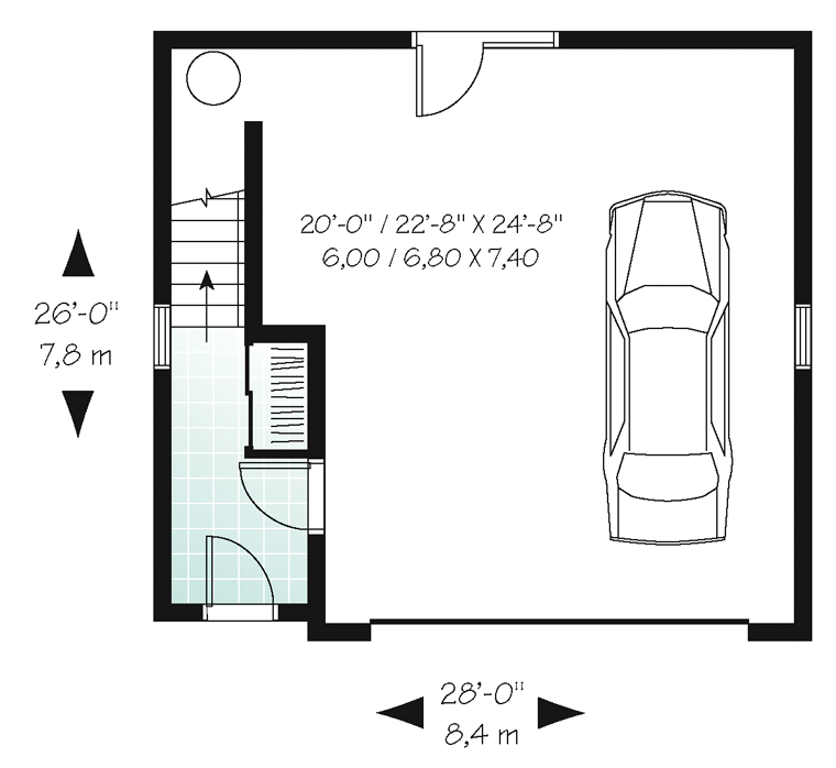 Garage Plan 64816 - 2 Car Garage Apartment Level One