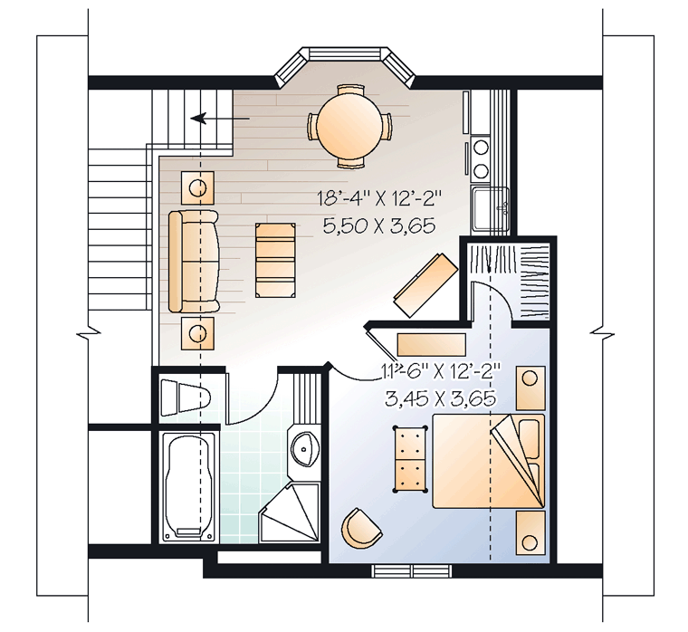 Garage Plan 64816 - 2 Car Garage Apartment Level Two