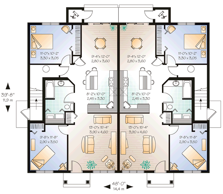 Multi-Family Plan 64825 Level One