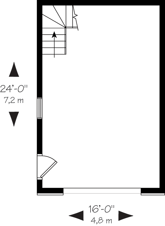 Garage Plan 64829 - 1 Car Garage Level One