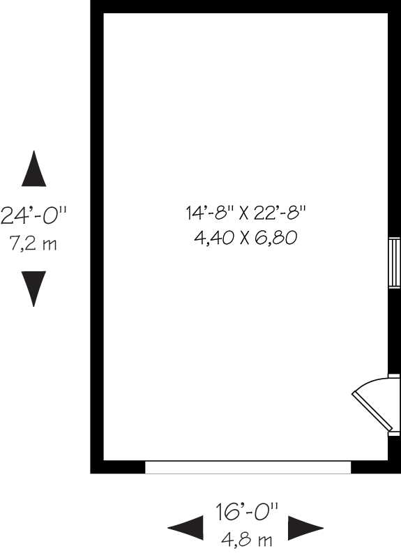Garage Plan 64832 - 1 Car Garage Level One