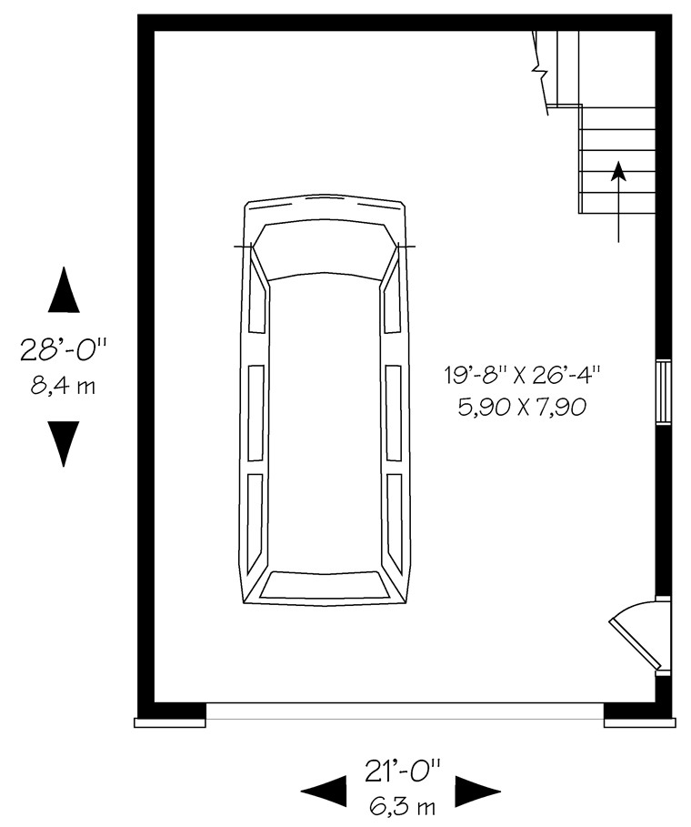 Garage Plan 64837 - 2 Car Garage Level One