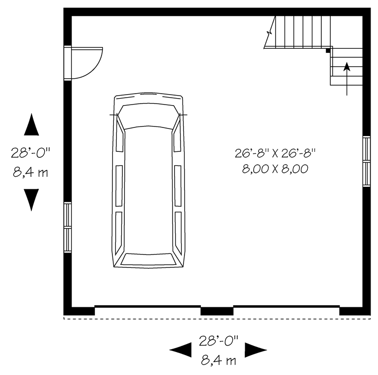 Garage Plan 64842 - 2 Car Garage Level One