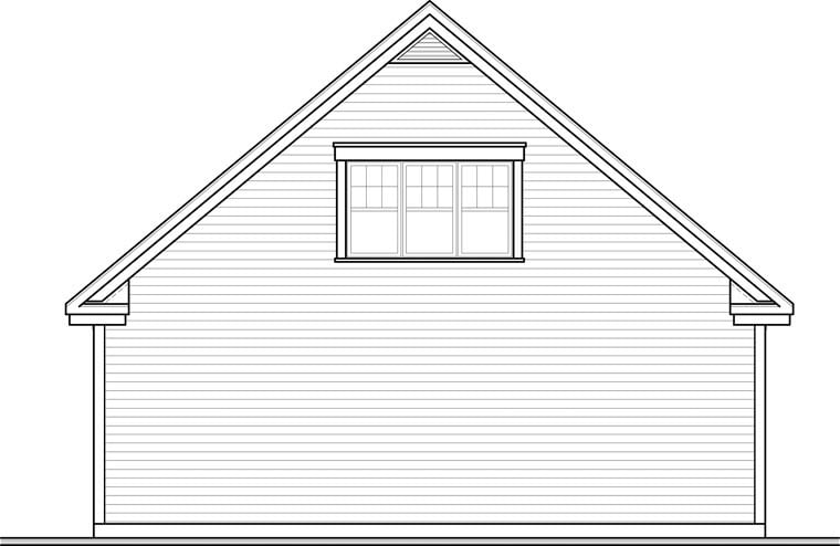 Garage Plan 64843 - 3 Car Garage Rear Elevation