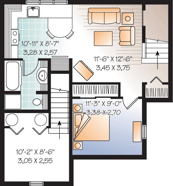 House Plan 64853 Lower Level