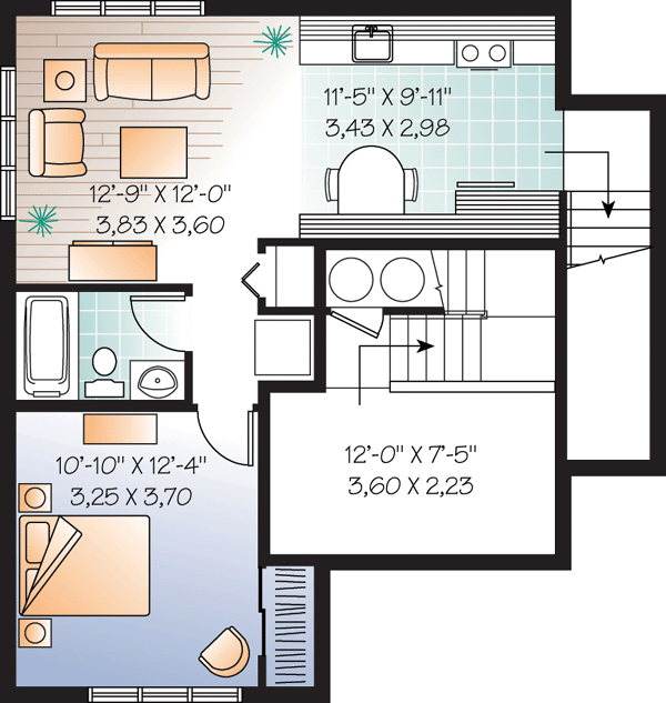 House Plan 64857 Lower Level