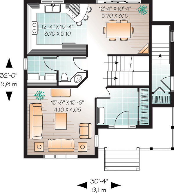 House Plan 64857 Level One