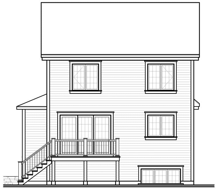 House Plan 64858 Rear Elevation