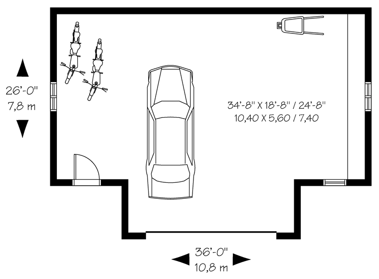 Garage Plan 64871 - 2 Car Garage Level One