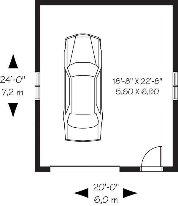 Garage Plan 64872 - 1 Car Garage Level One