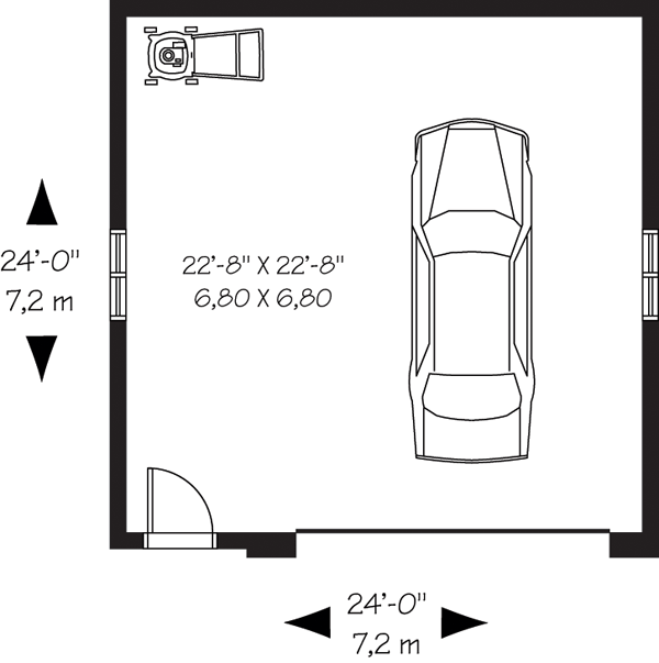 Garage Plan 64873 - 2 Car Garage Level One