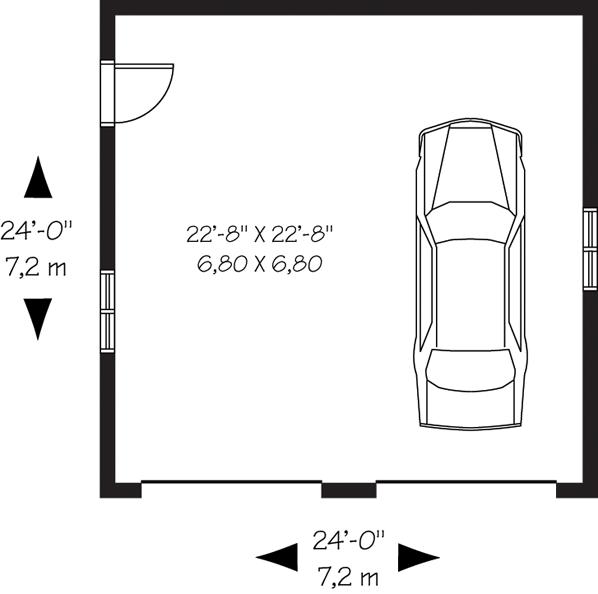 Garage Plan 64875 - 2 Car Garage Level One