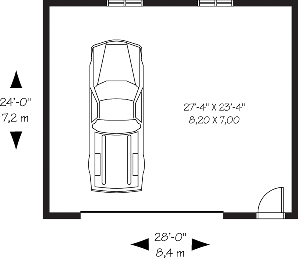 Garage Plan 64878 - 2 Car Garage Level One