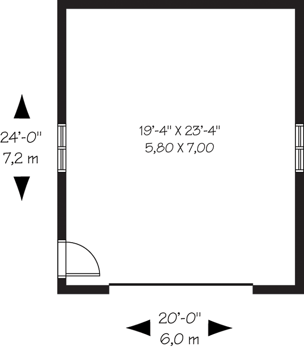 Garage Plan 64880 - 1 Car Garage Level One
