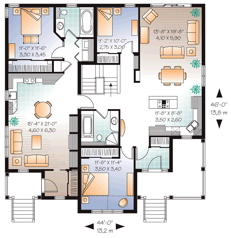 Multi-Family Plan 64882 Level One