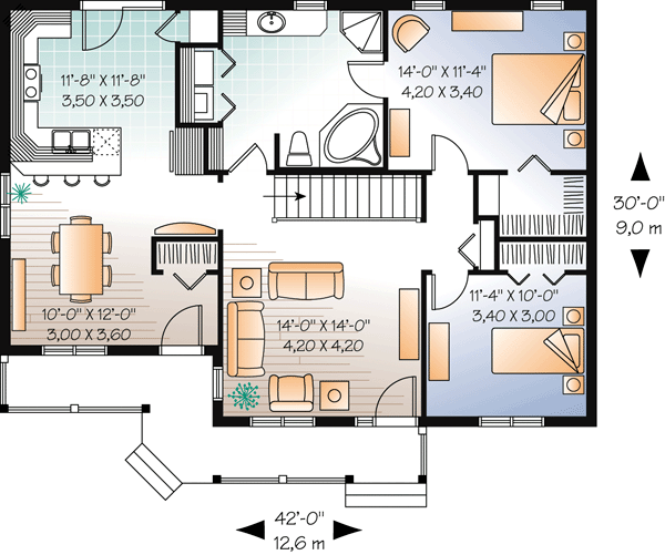 House Plan 64891 Level One