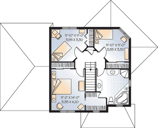 House Plan 64900 Level Two