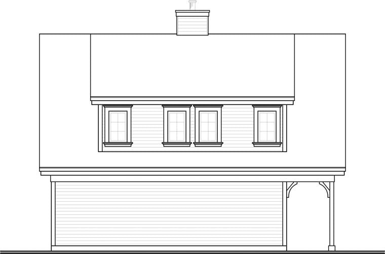 Garage Plan 64902 - 2 Car Garage Apartment Rear Elevation