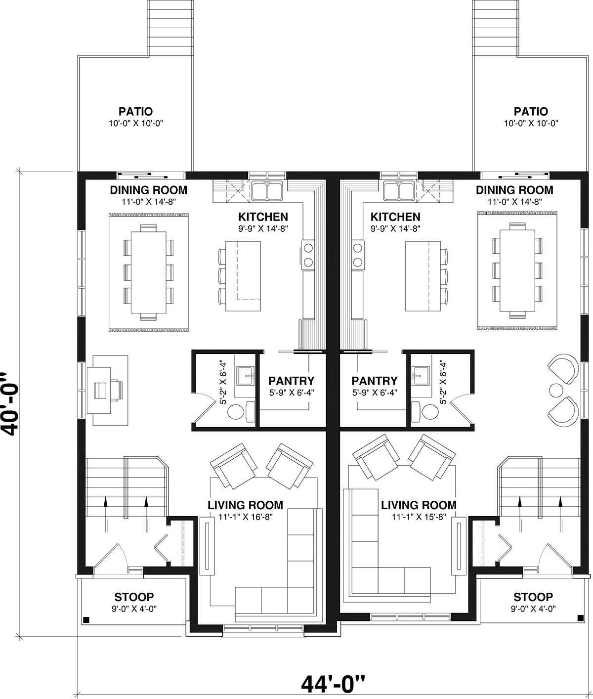 Multi-Family Plan 64923 Level One