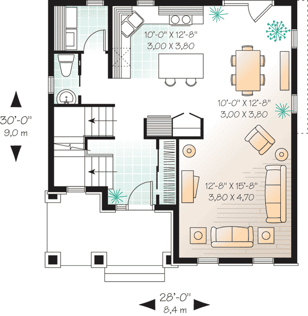 House Plan 64945 Level One