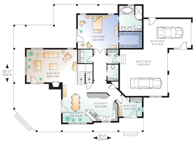 House Plan 64980 Level One