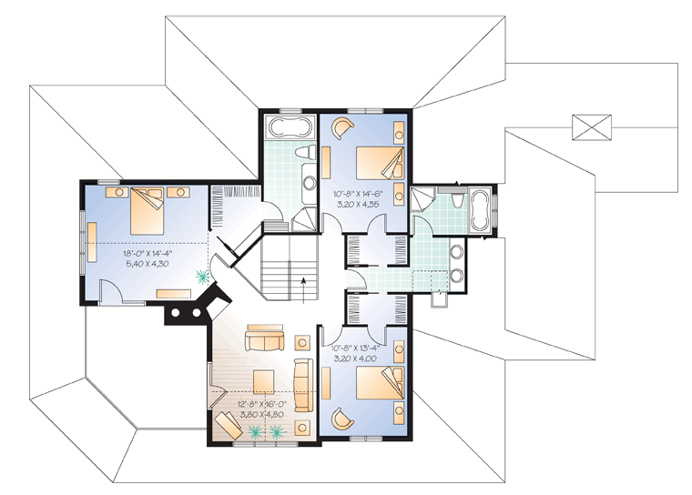 House Plan 64980 Level Two