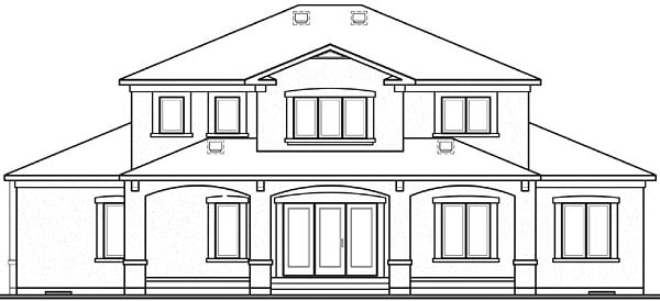House Plan 64984 Rear Elevation