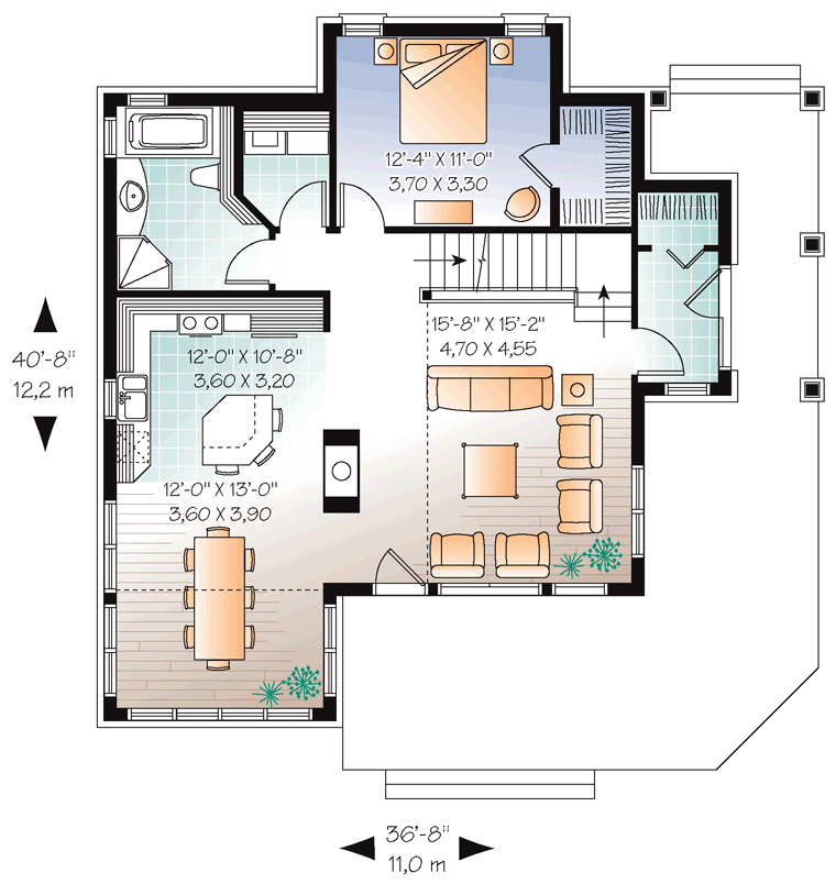 House Plan 64988 Level One
