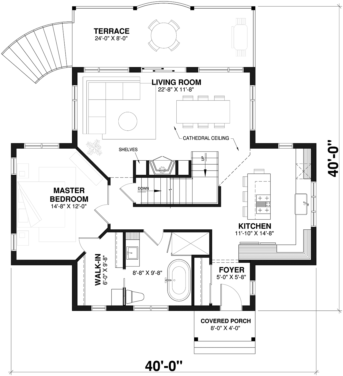 House Plan 65001 Level One