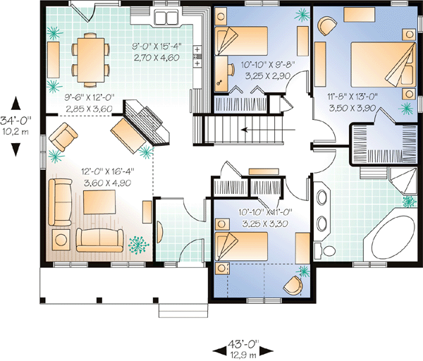 House Plan 65006 Level One