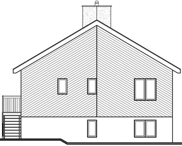 House Plan 65007 Rear Elevation