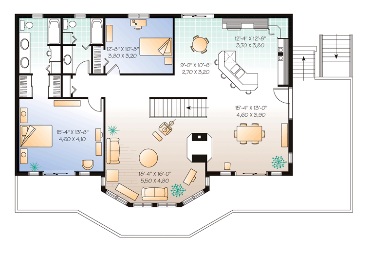 House Plan 65008 Level Two