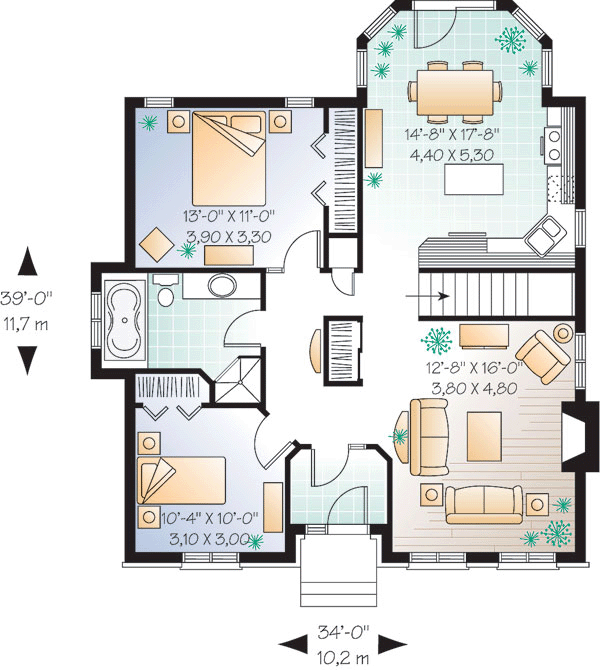 House Plan 65028 Level One